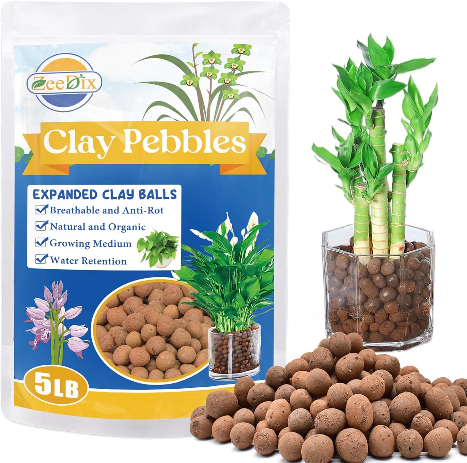 Clay Pebble Growing - 5LBS Leca Clay Pebbles for Plants,