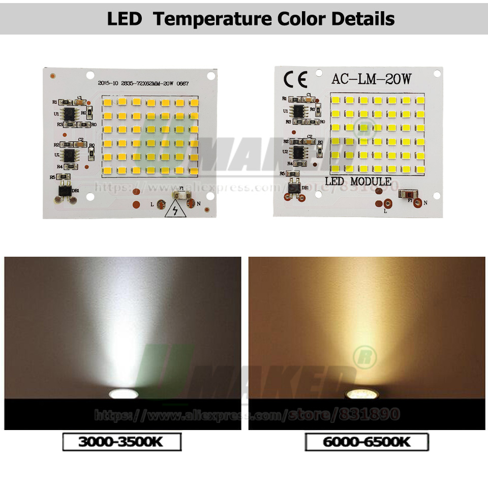 AC220V LED PCB 10W 20W 30W 50W - مراجعة Flood Tray Table وسعره