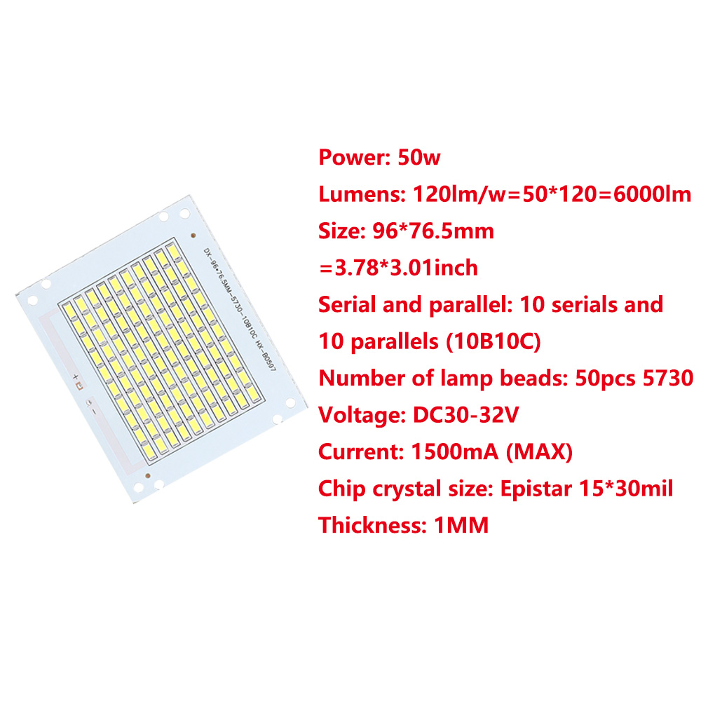 50W LED Diode SMD5730 Flood Li - مراجعة Flood Tray Table وسعره