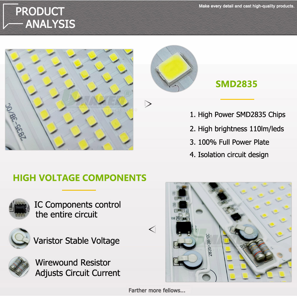 AC220V IC Drive LED PCB Floodl - مراجعة Flood Tray Table وسعره