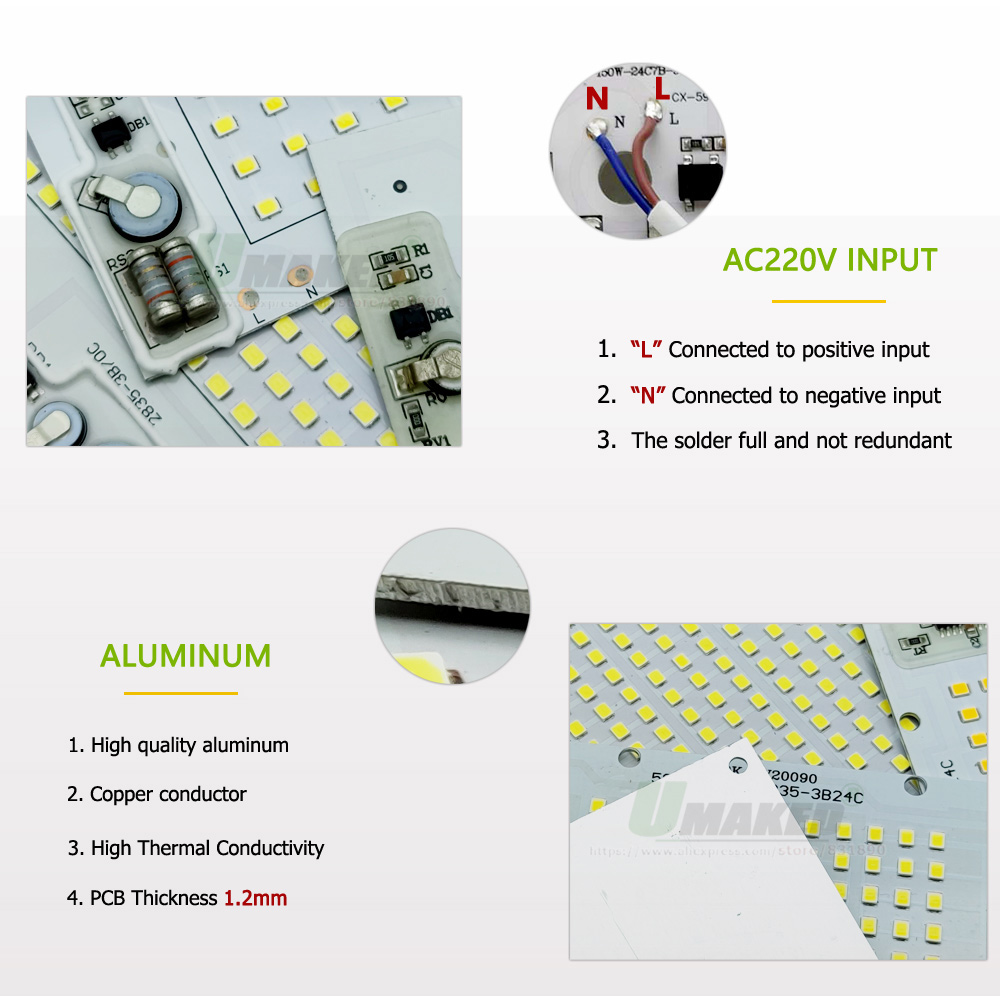 AC220V IC Drive LED PCB Floodl - مراجعة Flood Tray Table وسعره