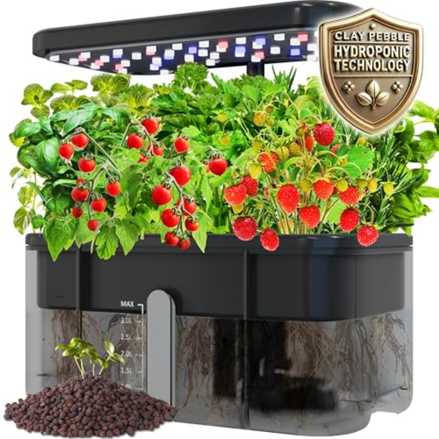 Indoor Herb Garden Kit with Cl - مراجعة Clay Pebble Growing وسعره