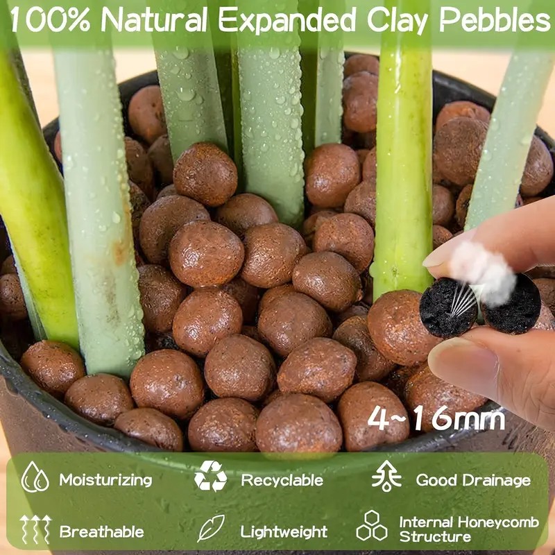 1LB Reusable Hydroponic Clay P - مراجعة Clay Pebble Growing وسعره